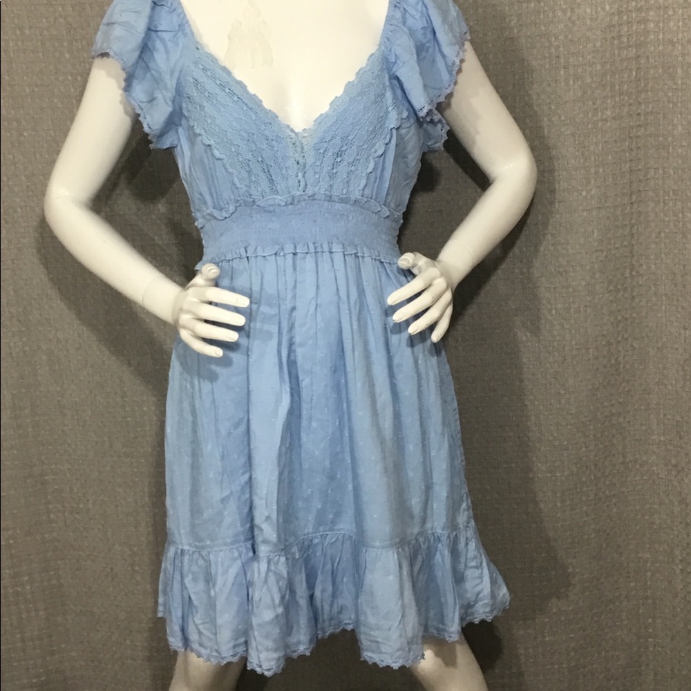 Angie Flutter Smocked Clip Dot Dress small NWT#532